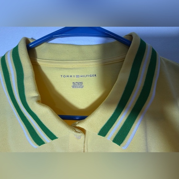 Tommy Hilfiger Bright Yellow Polo with Green Accents - Picture 3 of 3
